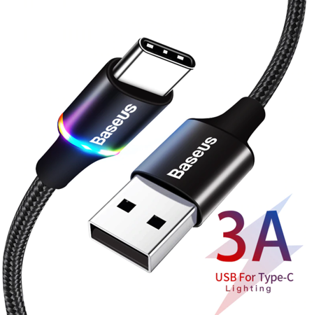 Baseus Halo Data | Podsvícený kabel USB - Type-C Quick Charge 3.0 100cm 3A EOL